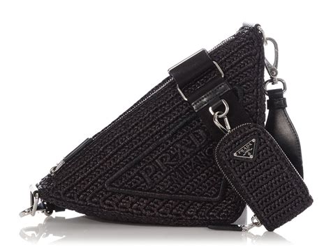 crochet prada triangle bag.